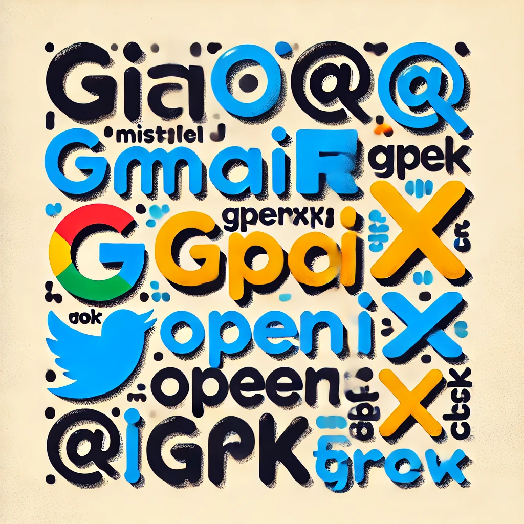 AI misspelled tech logos for Gmail, OpenAI, and Grok